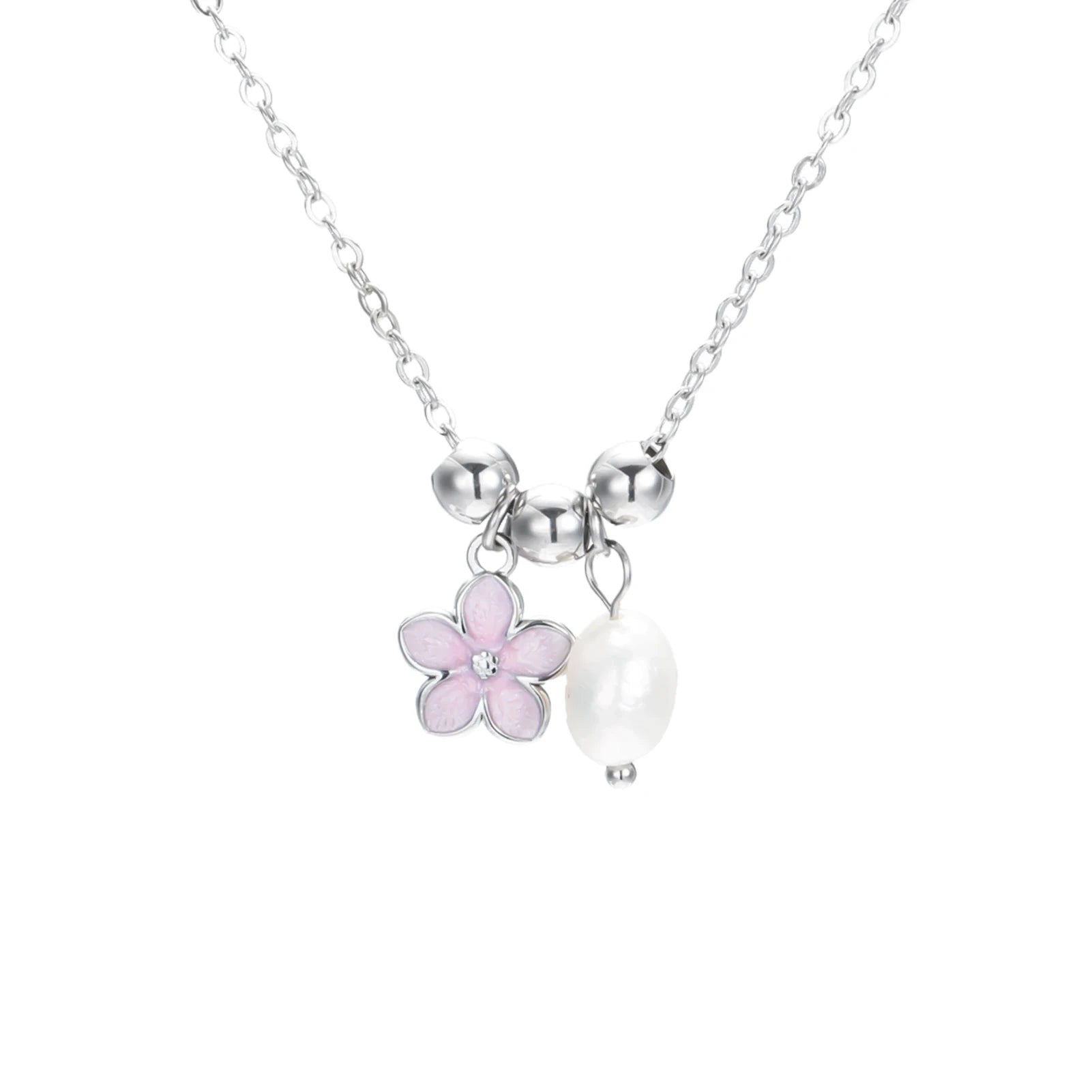 Plumeria Pearl Necklace