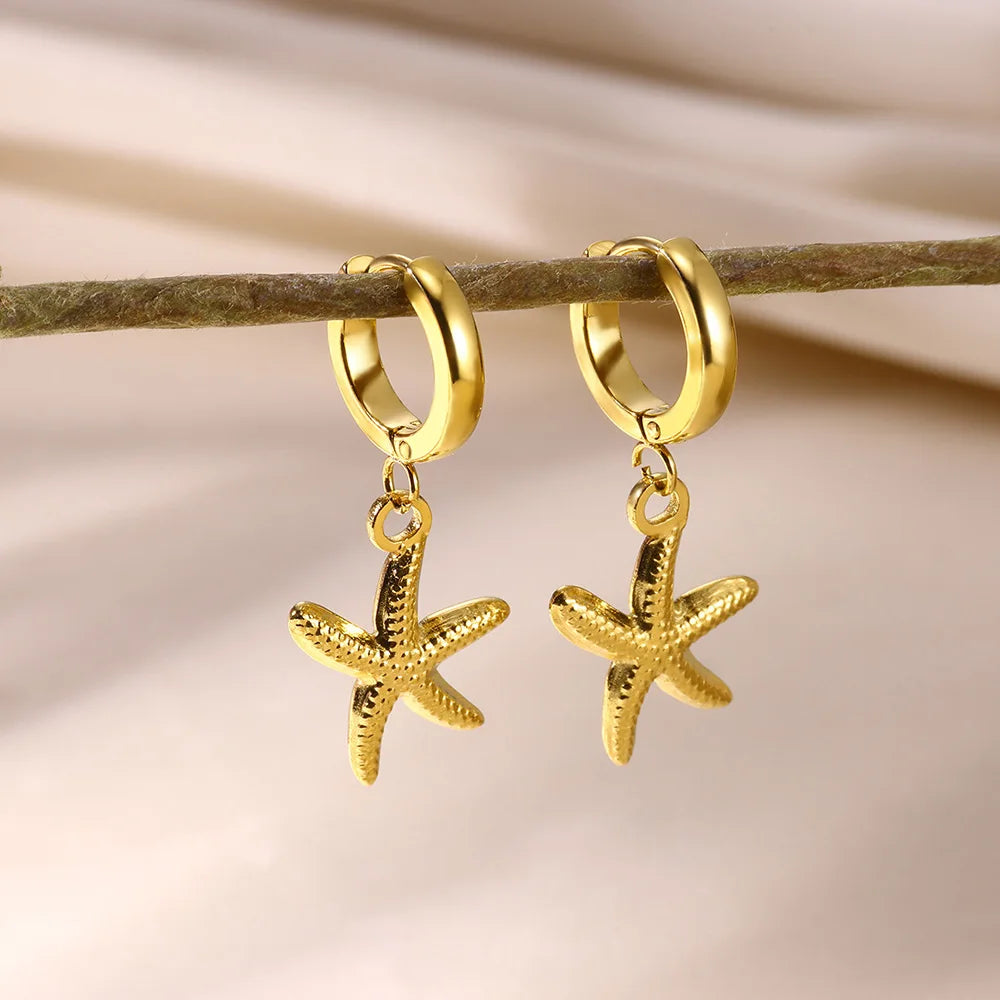 Starfish Hoop Earrings