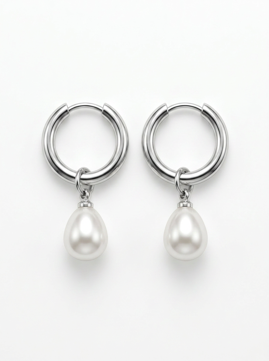 Pearl Hoop Earrings