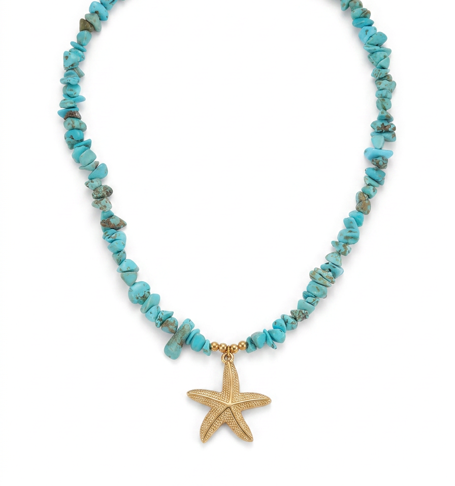 Beaded stone necklace