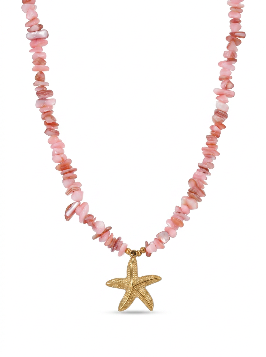 Beaded stone necklace
