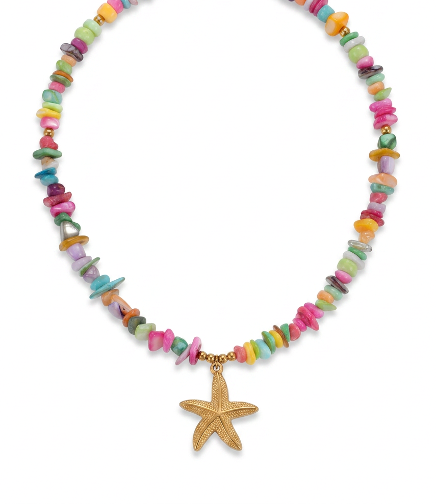 Beaded stone necklace