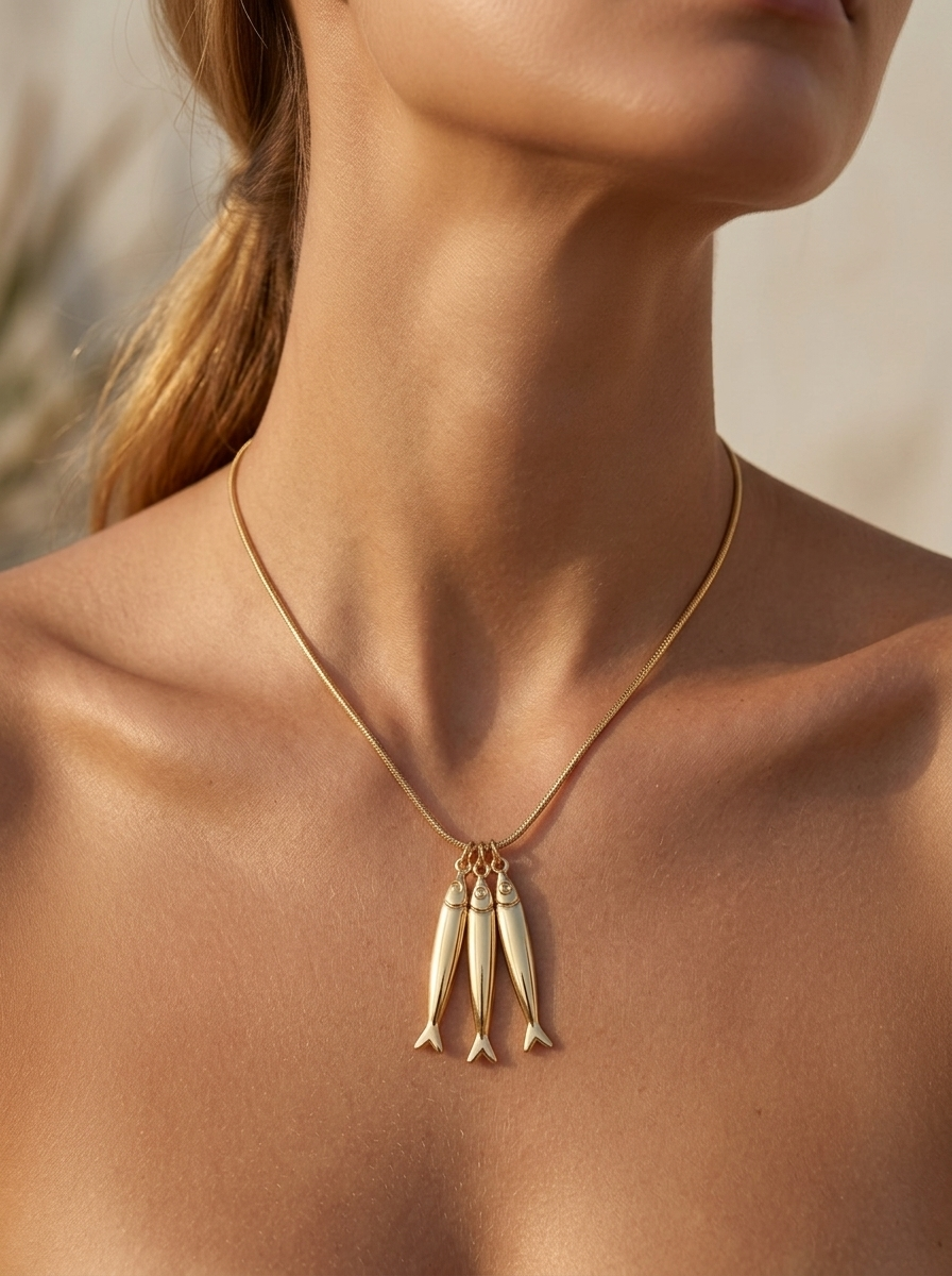 Triple Fish Necklace