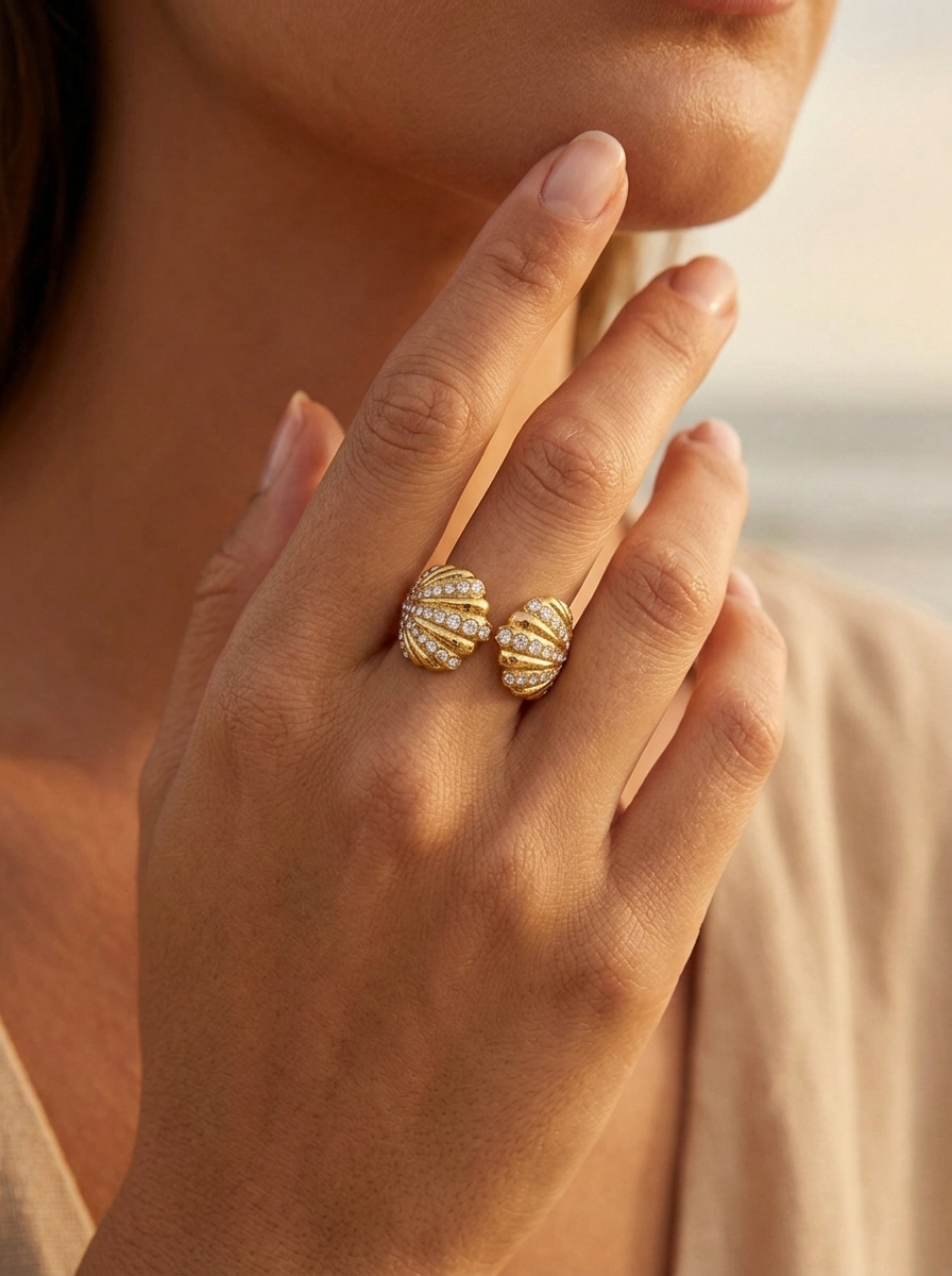 Zircon Shell Ring