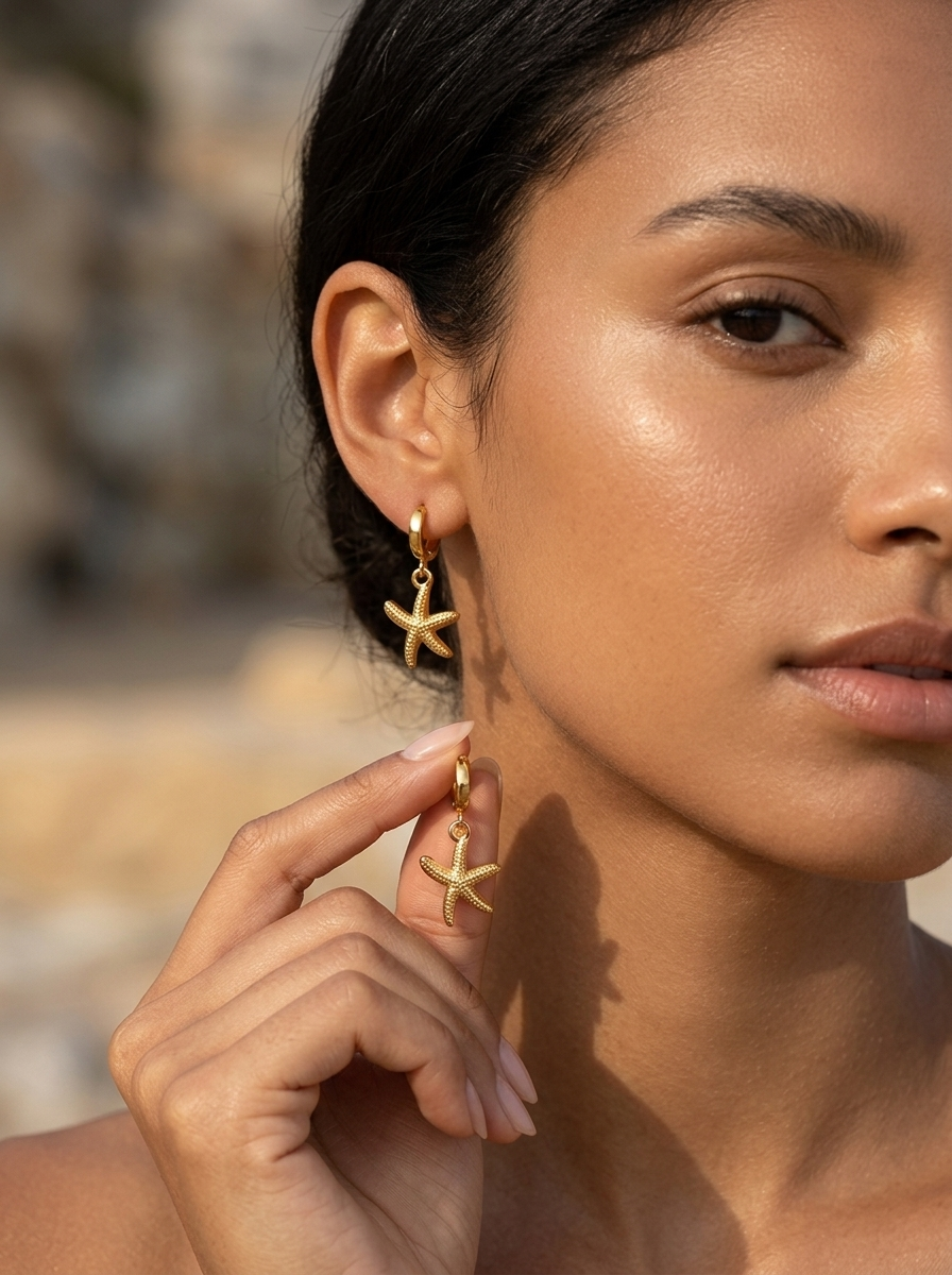 Starfish Hoop Earrings