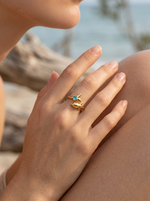 Dolphin Zircon Ring