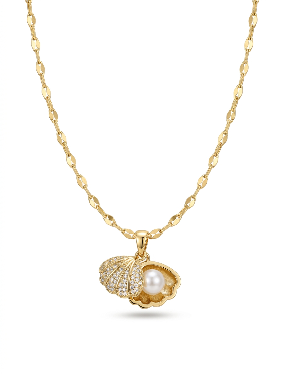 Shell Rhinestone Necklace