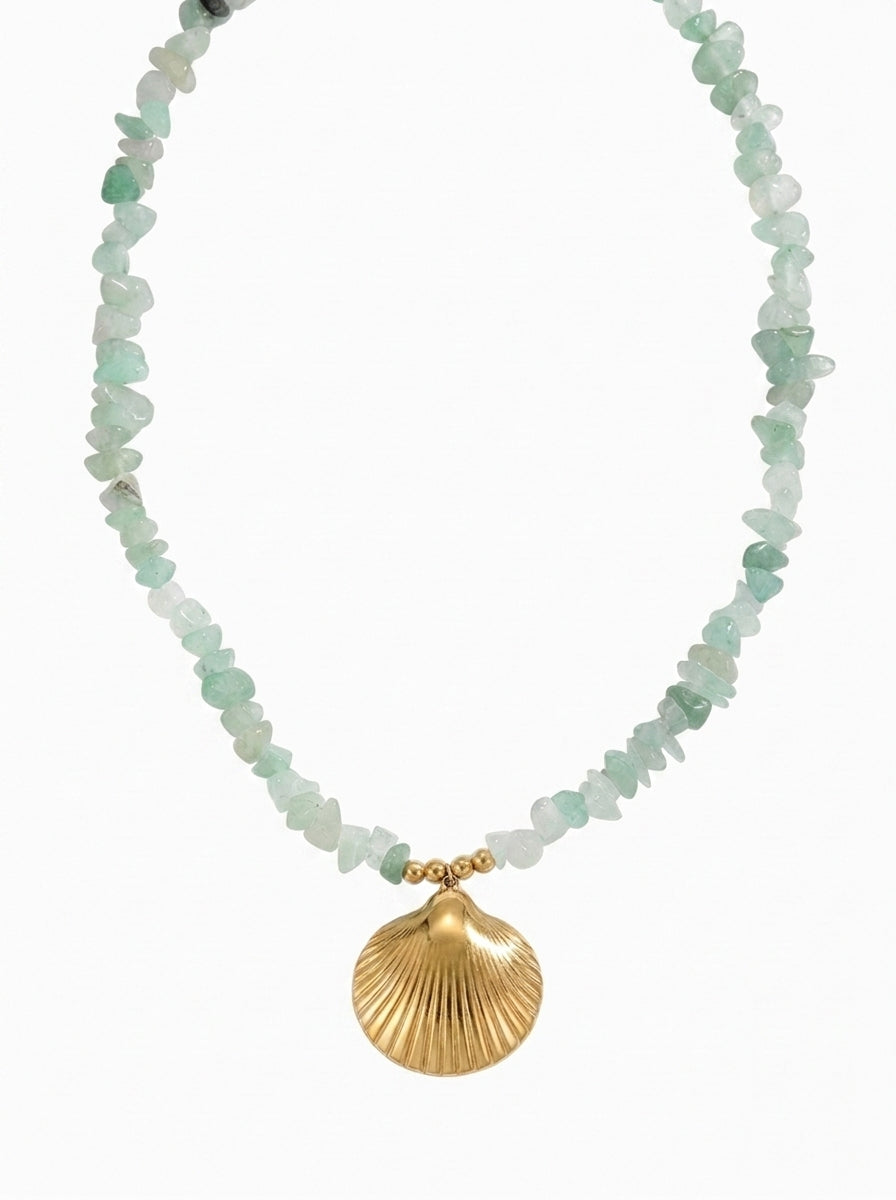 Beaded stone necklace